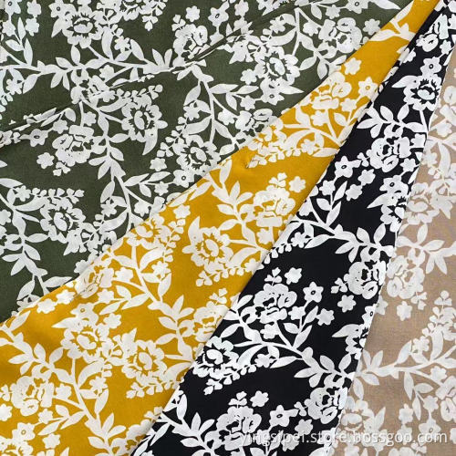 Beliebter 45S gewebter 100%Rayon Vibrane Blumendruckstoff